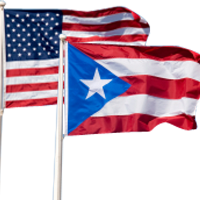 Puerto Rico Report - Puerto Rican And American Flag (400x400), Png Download