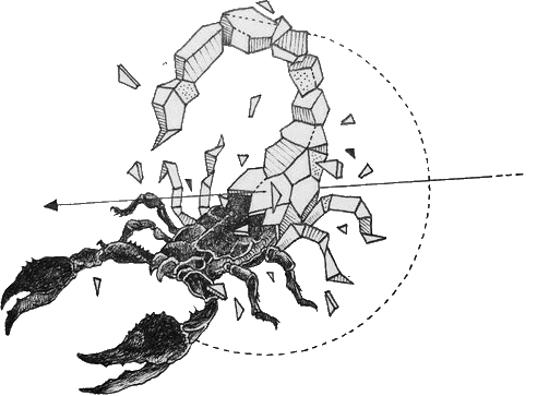 Scorpions Scorpion Animal Black Geometry Geometric - Geometric Beast (503x363), Png Download