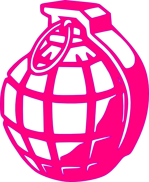 Pink Grenade Clip Art - Grenade Clip Art (486x594), Png Download