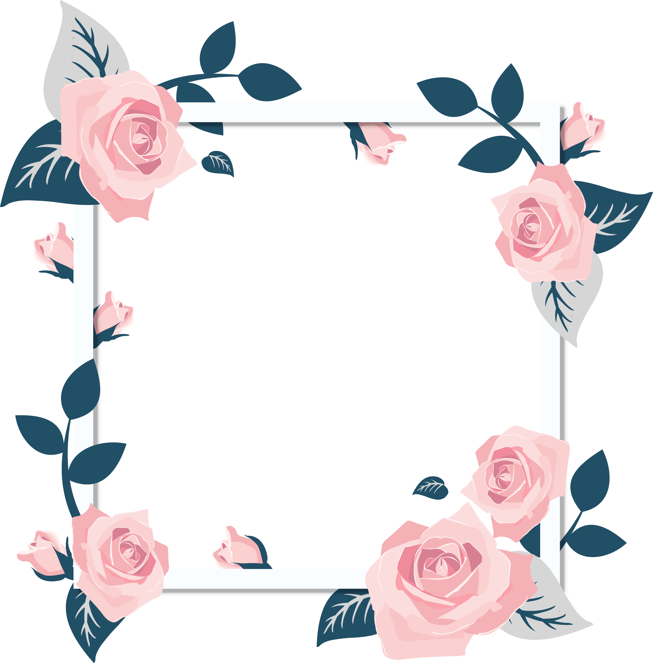 Rose Png Images A Flower That Speaks Only - Transparent Flower Wedding Border (2639x2680), Png Download