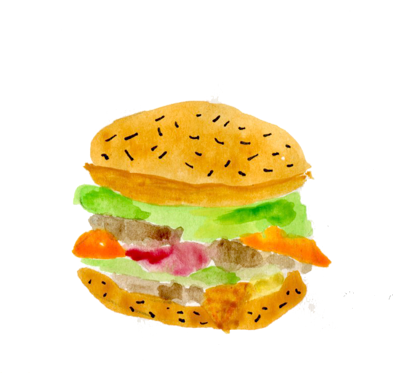 My Process Included Sketching The Illustration Out - Fast Food (782x770), Png Download