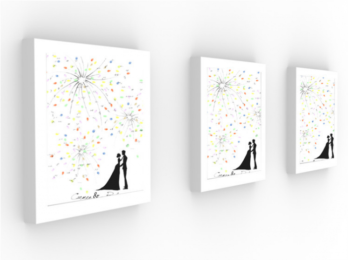Fingerprint Canvas Wedding Fingerprint Fireworks , - Fingerprint Guest Book Firework (700x700), Png Download