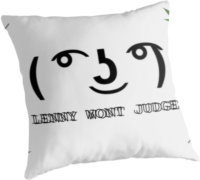 "lenny Wont Judge - Penn State University Nittany Lions Throw Pillow, Initials (875x875), Png Download