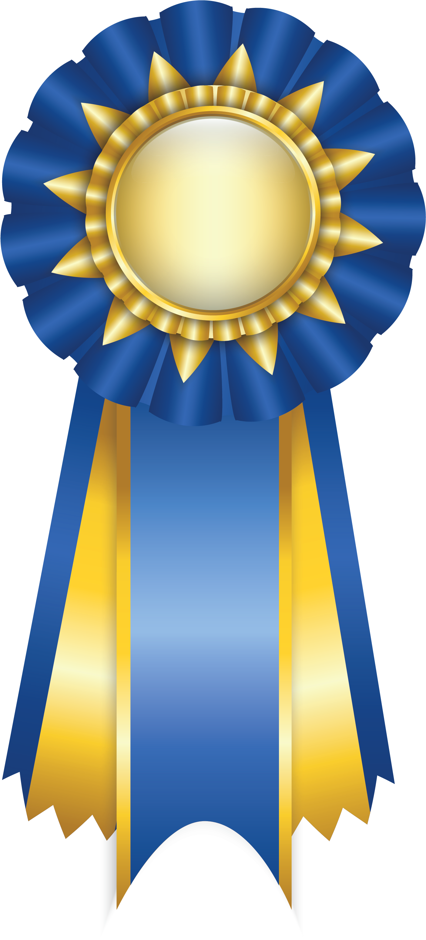Blue Rosette Ribbon Png Clipart Picture - Award Clipart (1775x3301), Png Download