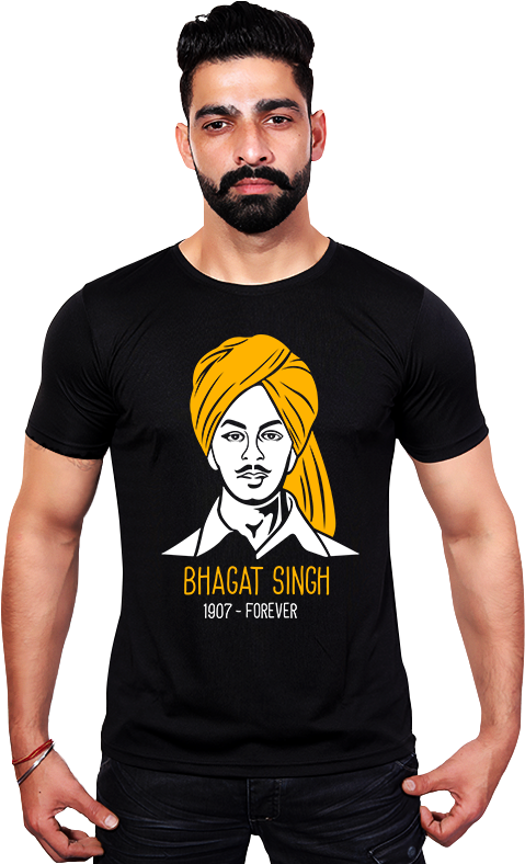 Shaheed Bhagat Singh T-shirt For Men - Bhagat Singh T Shirt (571x800), Png Download
