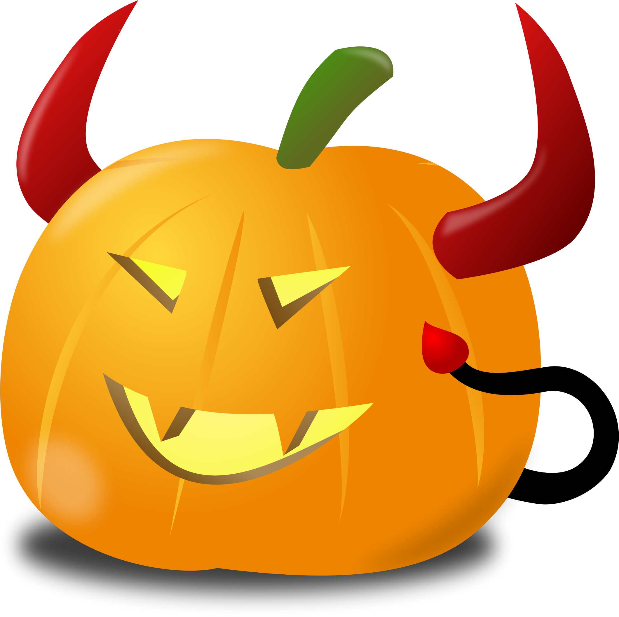 Devil Pumpkin Clip Free Library - Pumpkins Clipart (2121x2113), Png Download