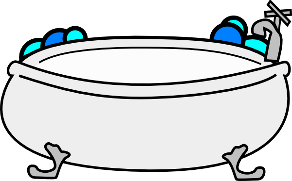 Image Of Bath Clipart - Bathtub Clip Art (600x373), Png Download