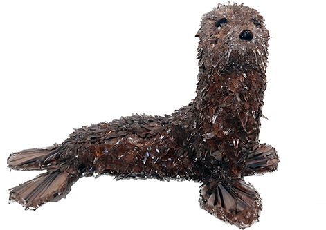 Sandy Sea Lion Broken Glass Sculpture - Punxsutawney Phil (500x357), Png Download