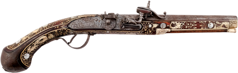 Decorative To Dangerous - French Model Flintlock Pistol (800x256), Png Download