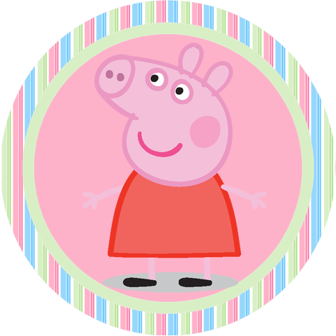 Peppa Pig Free Printable Toppers, Labels, Stickers - Topper Peppa Pig (481x481), Png Download
