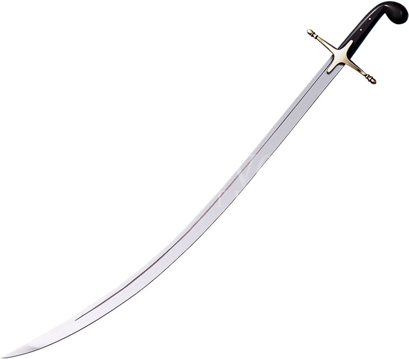 Sword Png Image - Cold Steel Shamshir, Black Faux Buffalo Horn, Leather (846x846), Png Download