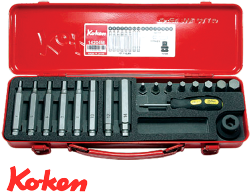 18pc 1/2″ Drive Impact Hex Bit Set - Ko-ken コーケン 1/2"(12.7mm)sq. インパクト... (500x477), Png Download