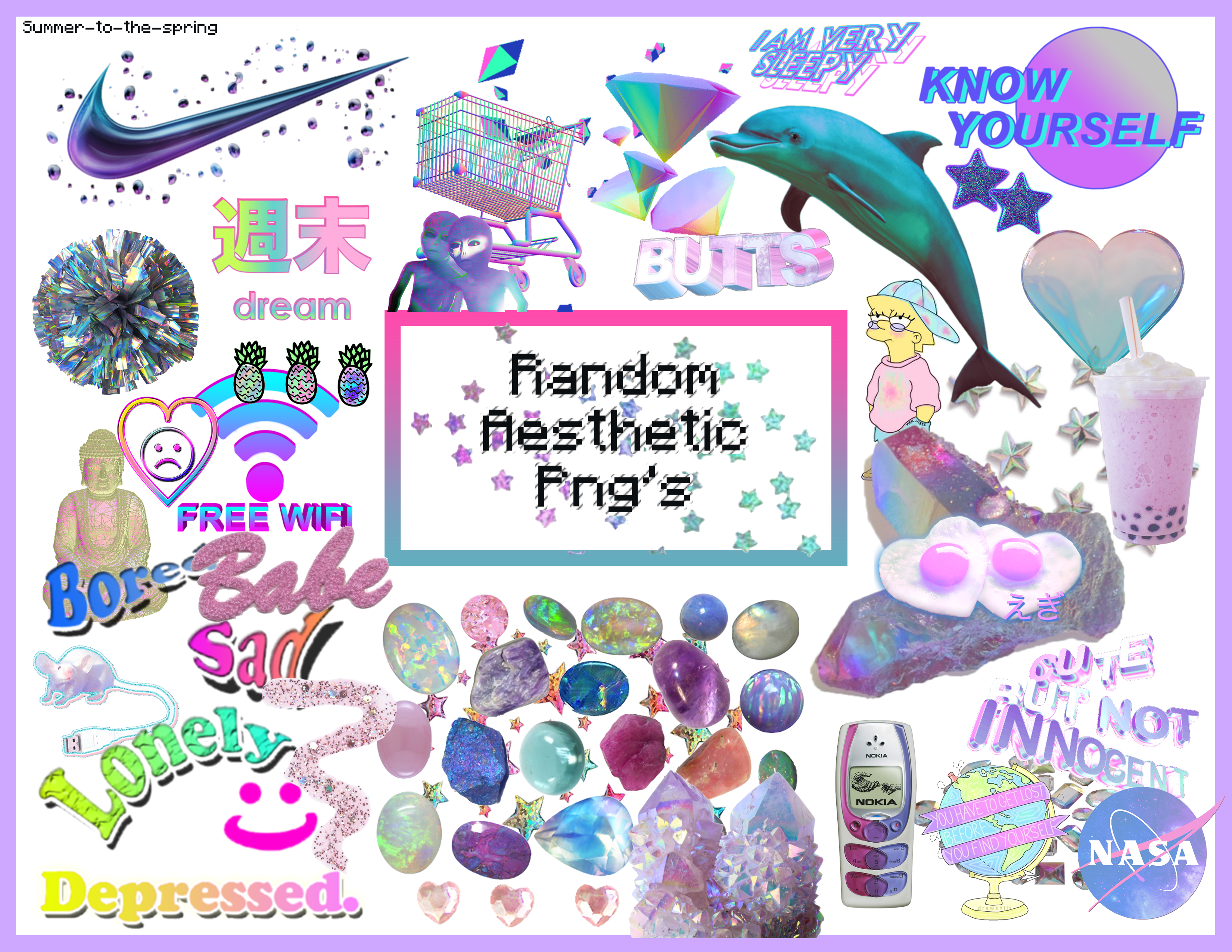 Random Aesthetic Png's By Summer To The Spring (3300x2550), Png Download