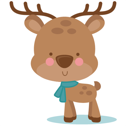 Girl Winter Deer Svg Scrapbook Cut File Cute Clipart - Cute Winter Clip Art (432x432), Png Download