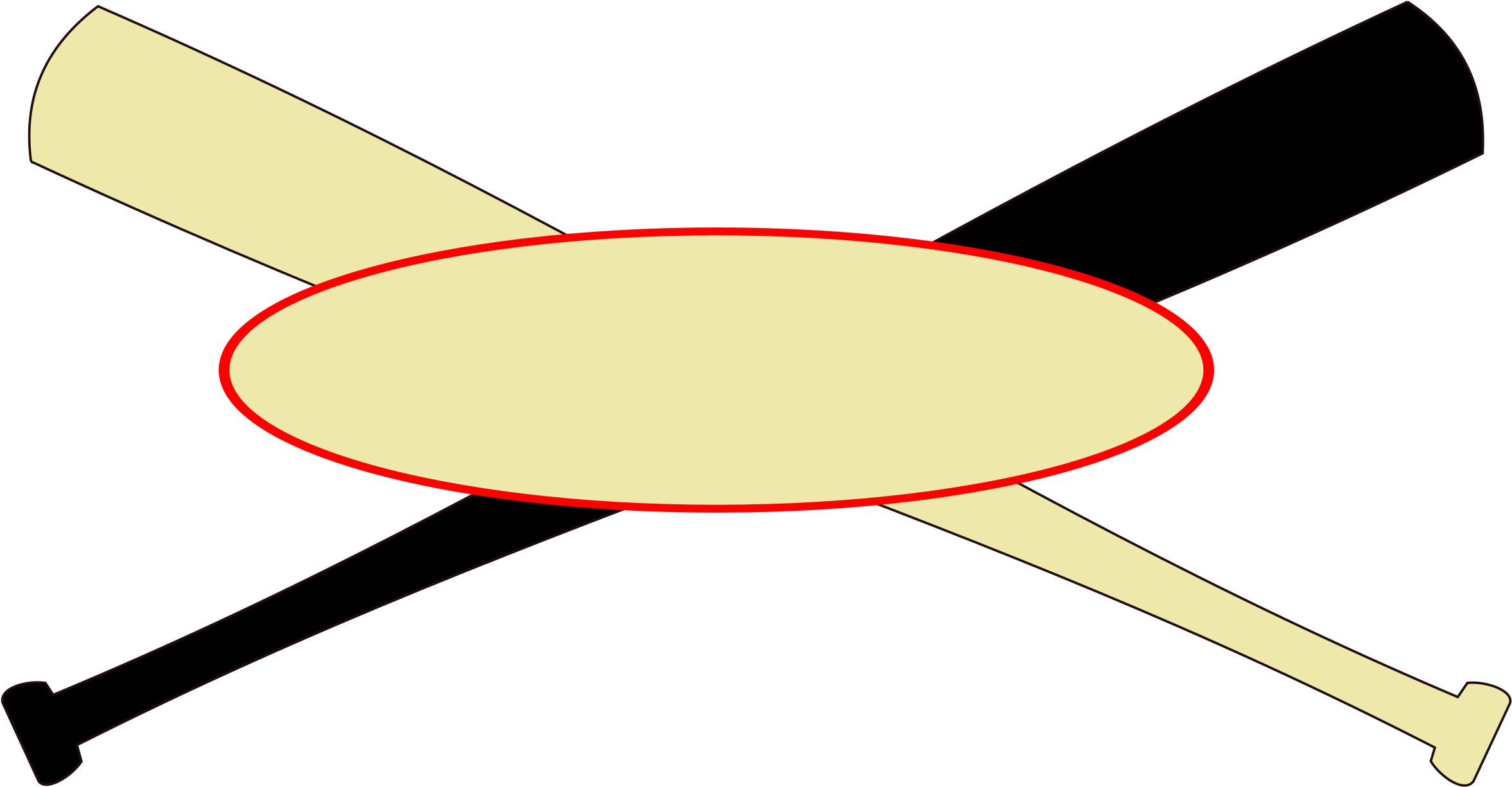 This Free Icons Png Design Of Crossed Baseball Bats (2400x1271), Png Download