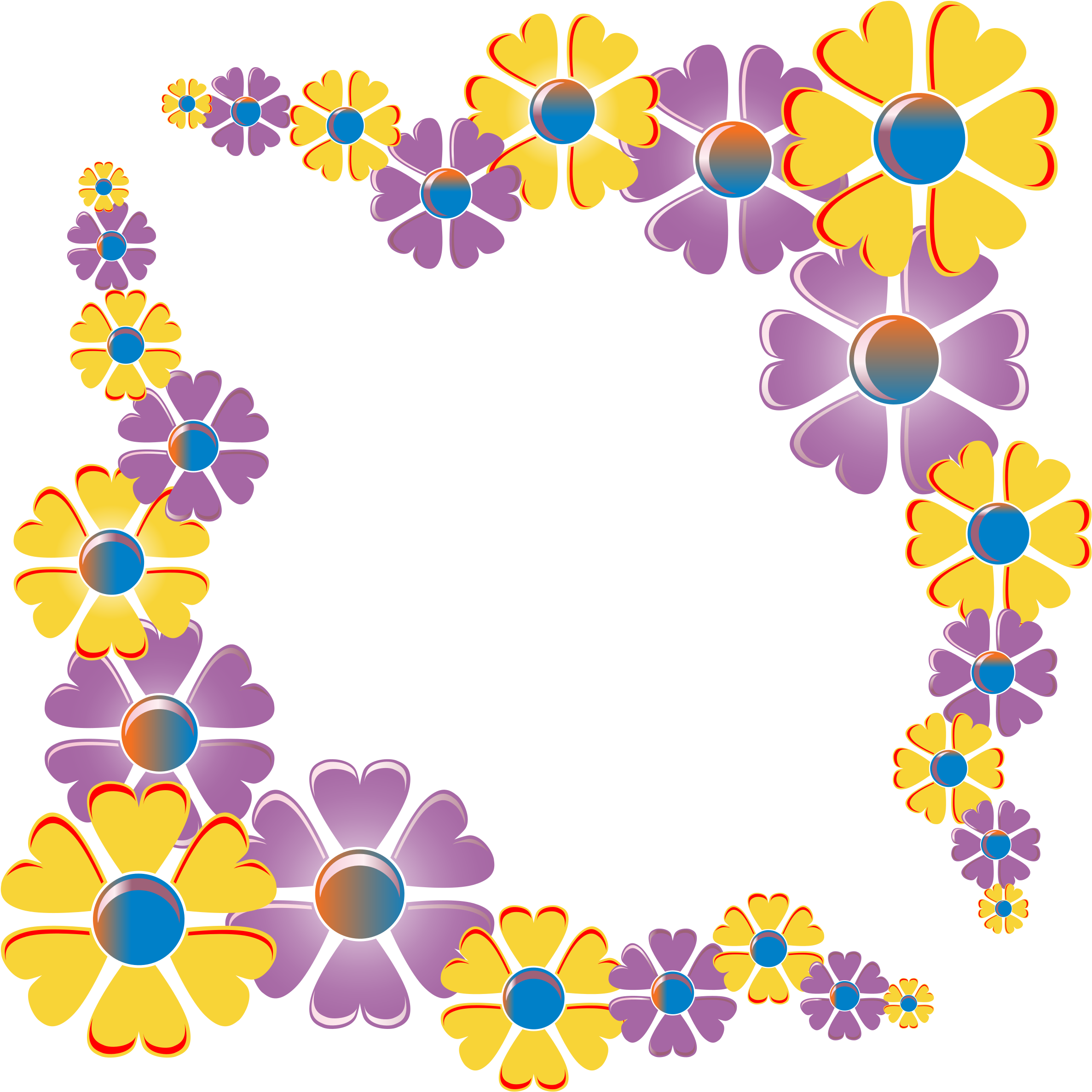 Flower Corner Variation Frame Png Freeuse Library - Big Flower Corner Design (2400x2400), Png Download
