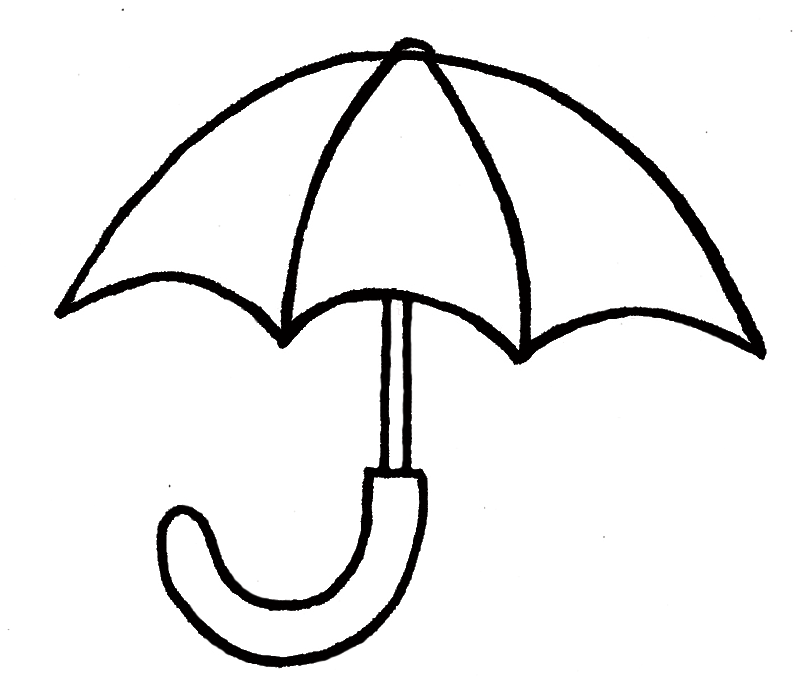 Drawing Clipart Umbrella - Drawing Image Of Umbrella (796x688), Png Download
