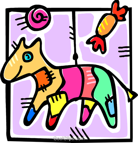 Birthday Piñata Royalty Free Vector Clip Art Illustration - Unique Halloween Pumpkin Pinata (464x480), Png Download