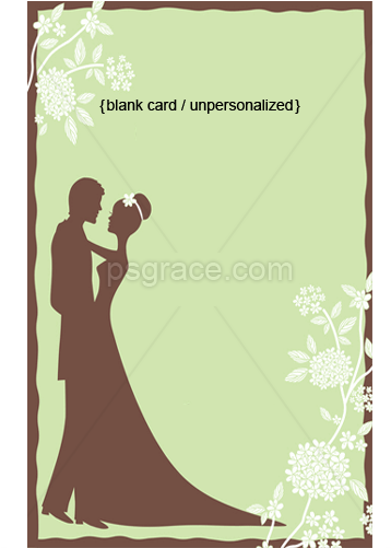 Blank Unpersonalized Card Silouette Bride And Groom - Wedding Shower Invitation Background (500x500), Png Download
