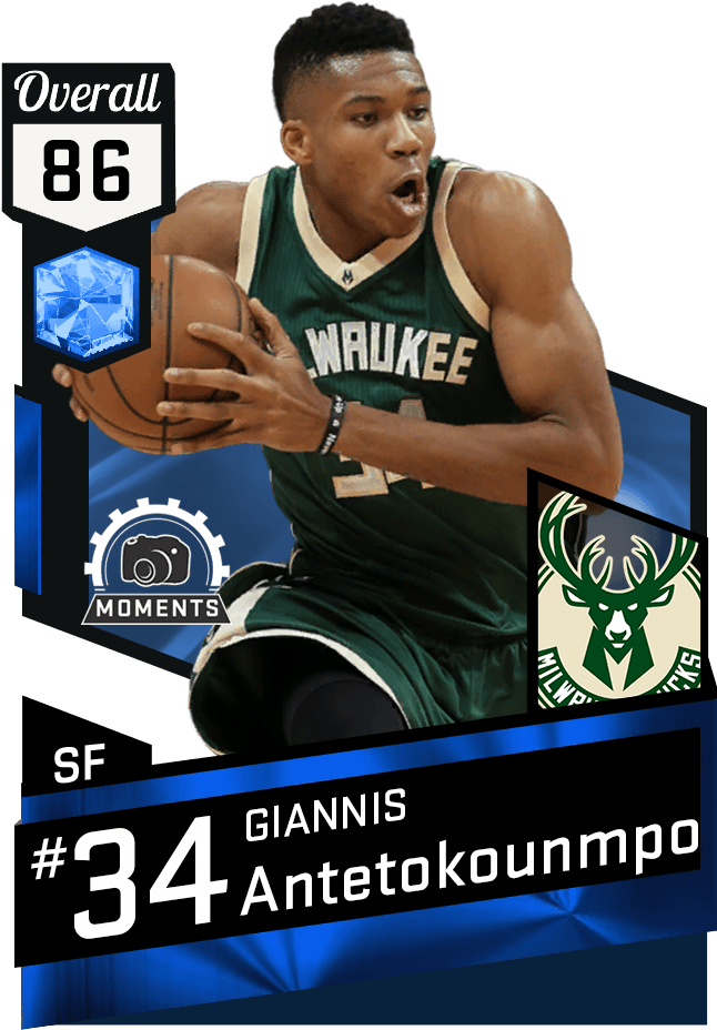 New Cards - Giannis Antetokounmpo Nba 2k17 (651x941), Png Download