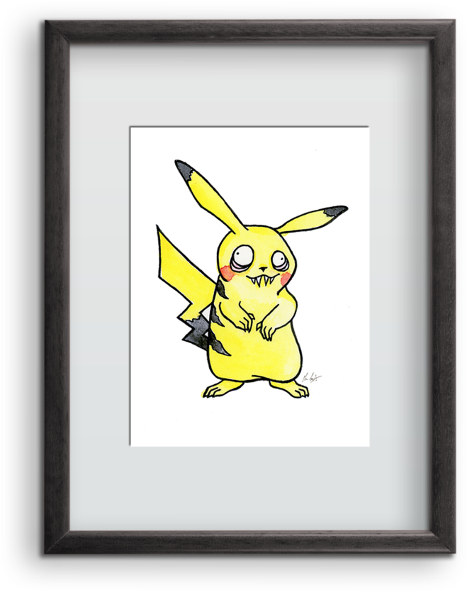 Pikachoon Art Print - Cartoon (1024x1024), Png Download