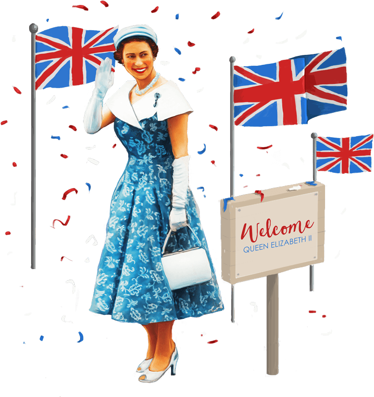 Five Random Facts About The Queen On Her Travels - Elizabeth Ii (800x827), Png Download