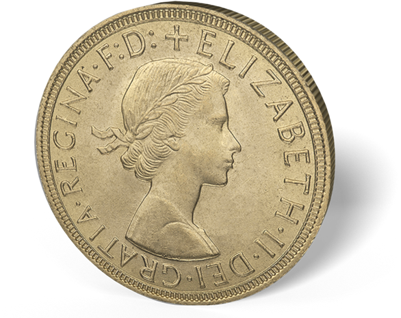 Picture Of English Gold Sovereign Queen Elizabeth - Peso Mexican Png (600x487), Png Download
