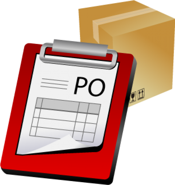 Png Black And White Library Warehouse Clipart Delivery - Purchase Order (600x600), Png Download