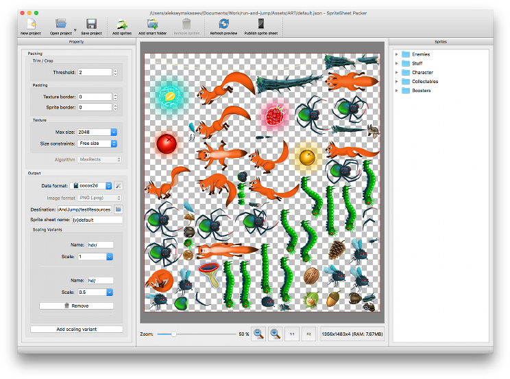 Spritesheetpacker - Sprite Sheet Packer (751x559), Png Download