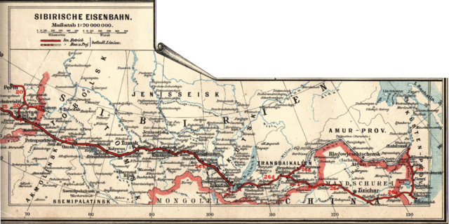 320 × 160 Pixels - Trans Siberian Railway Old Map (640x320), Png Download