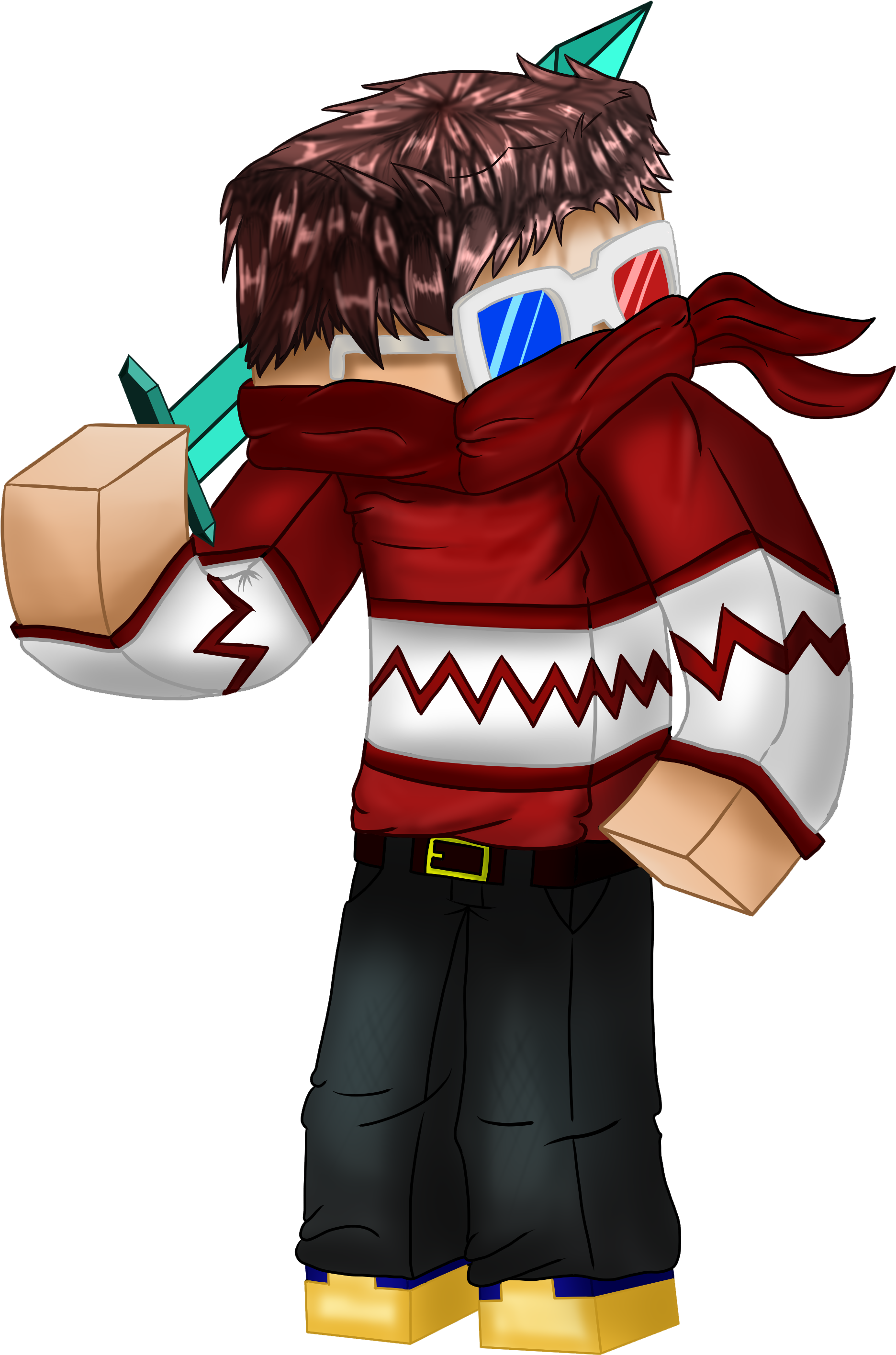 Drawn Minecraft Cool - Minecraft Drawn Avatar Png (3000x3000), Png Download