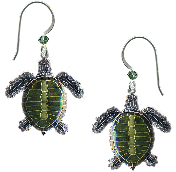 Olive Ridley Earrings (750x750), Png Download