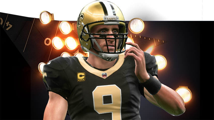Huskerfan4life, Patsguy49 And Moneyovahuds Like This - Drew Brees Madden 19 (850x479), Png Download