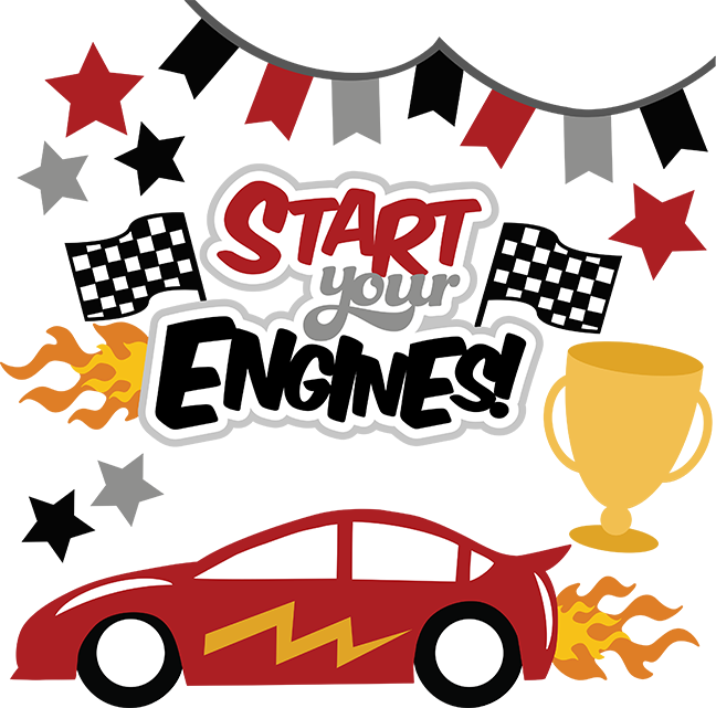 Car Engine Silhouette At Getdrawings - Race Car Clipart Set (648x641), Png Download