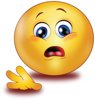 Scared Open Hand Saying No - ايموجي وجه يبتسم (384x384), Png Download