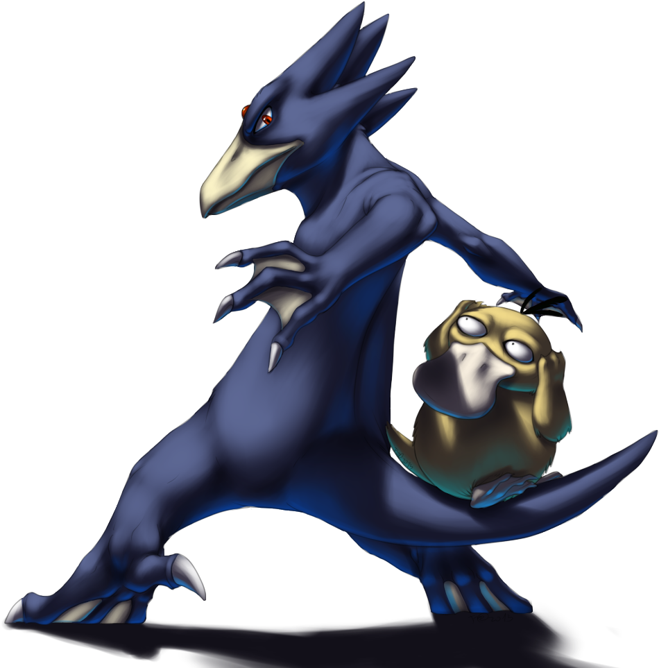 Psyduck And Evo - Psyduck Art (1000x1000), Png Download