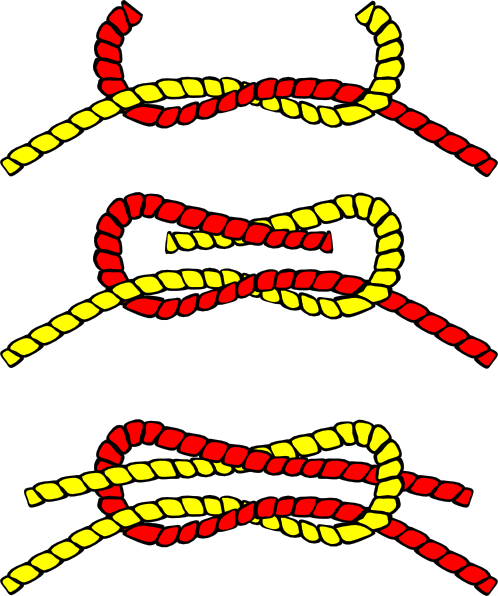 Small - Tie A Square Knot (498x596), Png Download