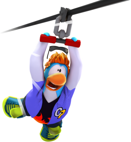 Non-members Can Now Use Ziplines On Club Penguin Island - Club Penguin Island Png (442x480), Png Download