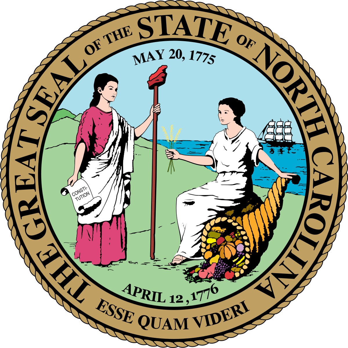 Seal Of North Carolina - North Carolina Seal (600x600), Png Download