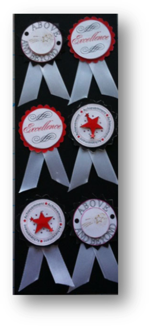 Layered Chipboard Certificate Attachments With Ribbon, - Award (307x650), Png Download