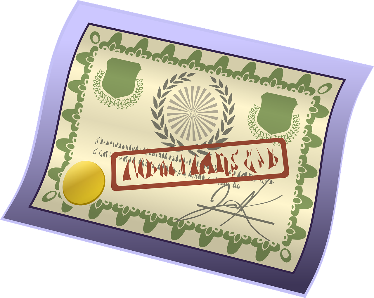 A Certificate Or Diploma With A Special Seal On It - Civics Seal On Diploma (1280x1020), Png Download