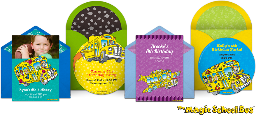 Magic School Bus Online Invitations - Magic School Bus (910x430), Png Download