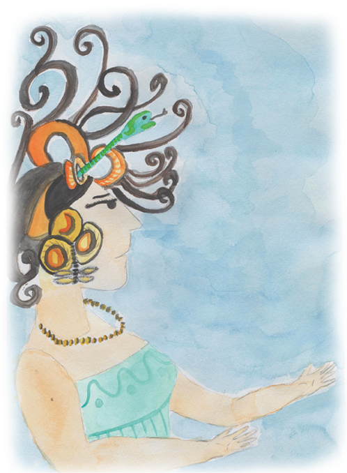 Diosa Luna Xcaret03 - Illustration (500x700), Png Download