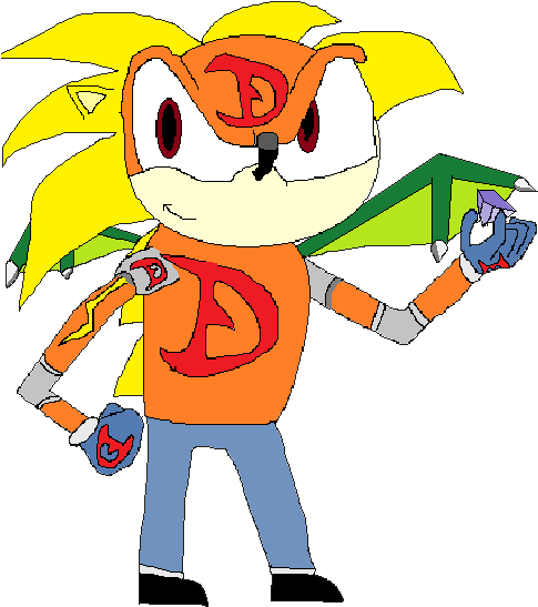 Wing Man Sonic Sprite -dragundro - Cartoon (487x561), Png Download