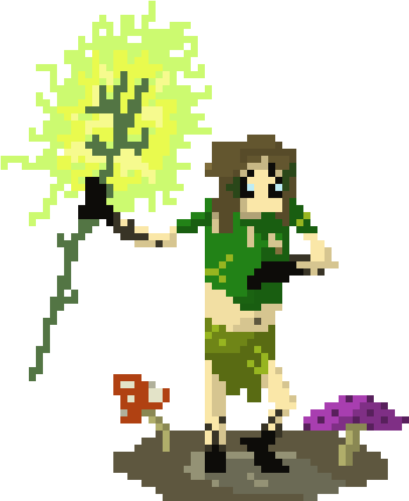 Morrigan Deathborne The Druid - Pixel Art (800x780), Png Download