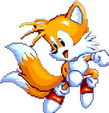 Tails Sonic Sega Genesis Sprite Pixel 90s Cute Fox - Tails The Fox Gif (364x380), Png Download