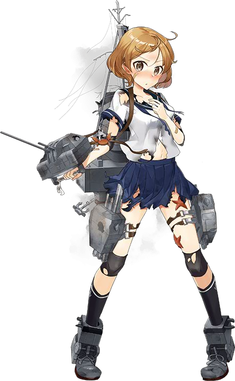 67 Oboro Kai Dmg - 艦 これ 朧 改 (459x745), Png Download