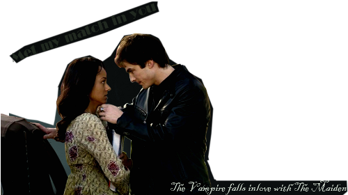 Damon Salvatore And Bonnie Bennett - Bonnie And Damon Vampires (500x289), Png Download