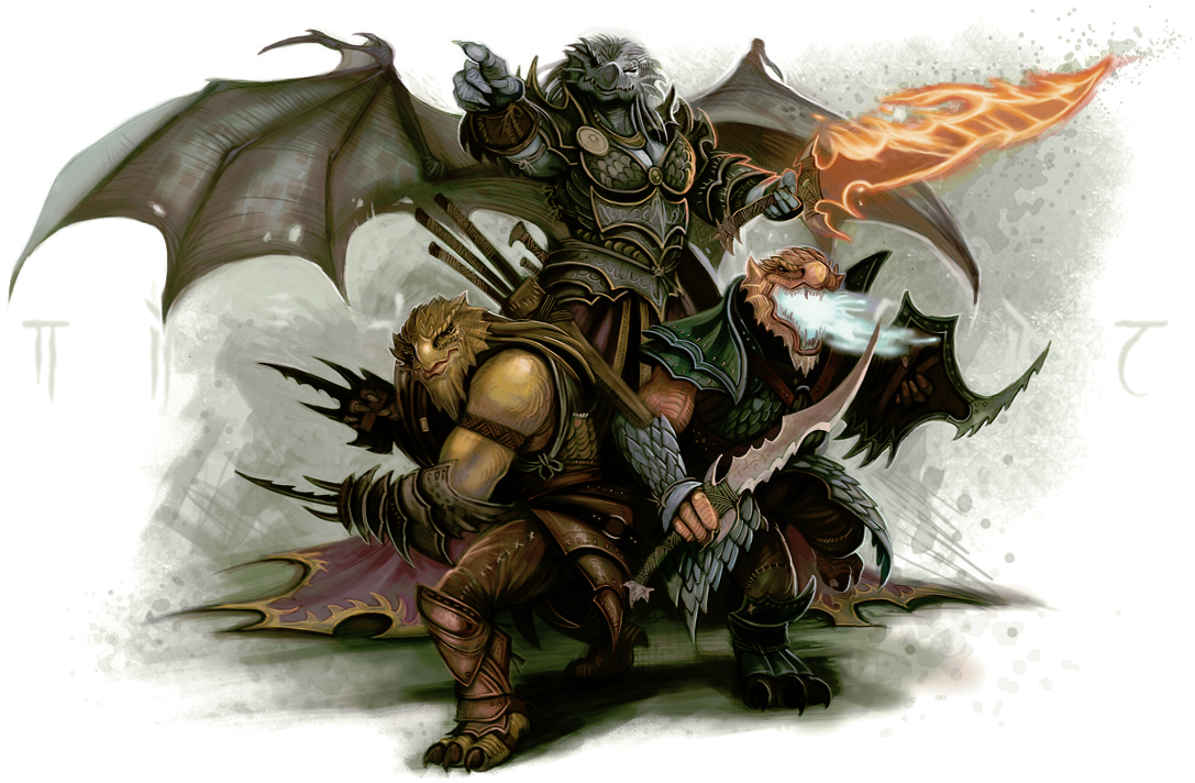 Dragonborn Trio - D&d Dragonborn (1155x722), Png Download