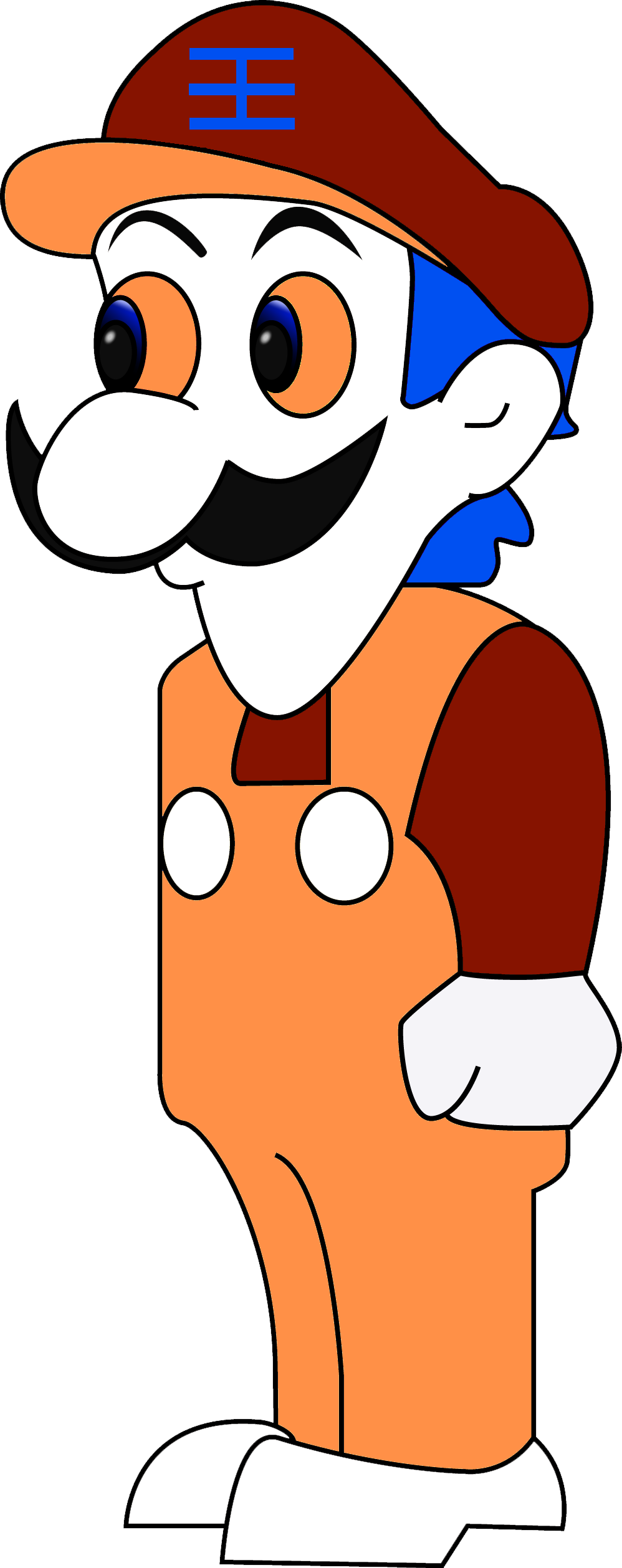 Mario Nose Clip Art - Weegee Stare (998x2517), Png Download
